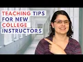 Teaching Tips For New College Instructors