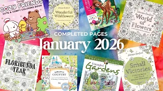 Completed Pages for January 2026 - Adult Coloring