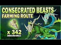 Consecrated Beast Locations - Efficient Farming Route Light of Foliar Incision Material