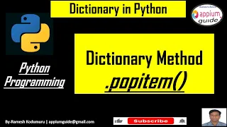 Python Dictionary popitem Method