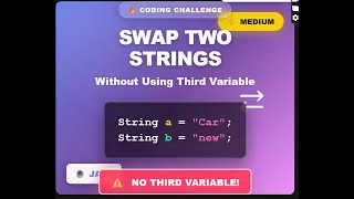 Swap Two Strings Without Using Third Variable in Java Most Asked Interview Question