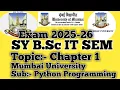 BSCIT SEM-3 Python Programming Chapter 1 SYBSC IT Lecture 3