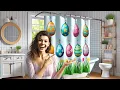 Pixellaire Easter Shower Curtain Hooks Painted Colorful Easter Eggs Review