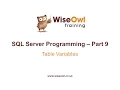 SQL Server Programming Part 9 - Table Variables