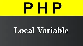 Local Variable in PHP Hindi
