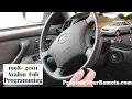 How to program a Toyota Avalon remote key fob 1998 - 2001