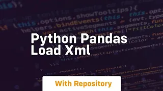 python pandas load xml
