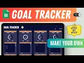 How to Create Goal Tracker Google Sheets Dark Theme - FREE Full Tutorial Easy for Beginners