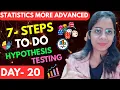 Day 20 7 Steps to do Hypothesis Testing in Statistics Advanced Theory Coding with Explanation