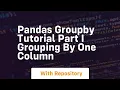 pandas groupby tutorial part i grouping by one column