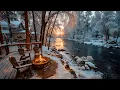 Lagu Don’t Blink… This Winter Morning Riverside Cabin Nature Sounds \u0026 Firepit Pulls You In