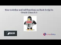 How to define and call functions on Bash Script in Oracle Linux 9 4