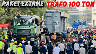 PAKET EXTREME‼️PERJALANAN TRAFO 100 TON TRUCK SARAS TRANSINDO
