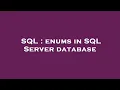 SQL enums in SQL Server database