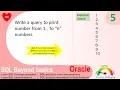 Oracle sql practice exercise with solution SQL query to print sequence of numbers