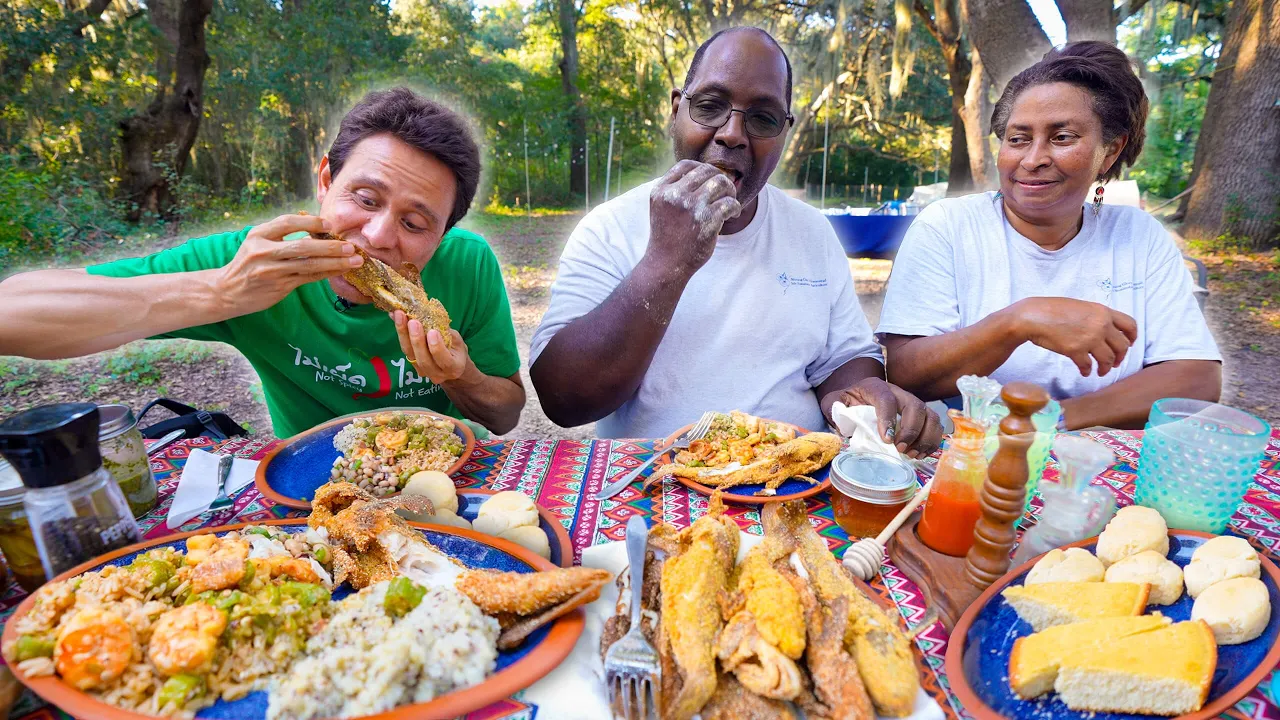 Real Lowcountry Food!!  SHRIMP & GRITS - Gullah Geechee Food in Southern USA!