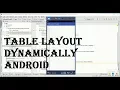 Create Table Layout Dynamically in android