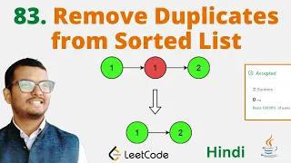 83 Remove Duplicates from Sorted List Java Leetcode Hindi
