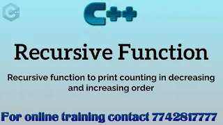 recursion in CPP in Hindi print decreasing increasing counting