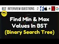 Find Min and Max Element In Binary Search Tree - BST