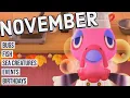 Animal Crossing New Horizons Guide to NOVEMBER Bugs Fish Events and More Northern Hemisphere