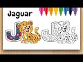 Fun coloring for kids Coloring My Cute Jaguar Alphabet J