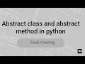 abstract class and abstract method in python hindi oops tutorial python tutorial 2021
