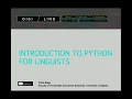 DigiLing - Introduction to Python for Linguists