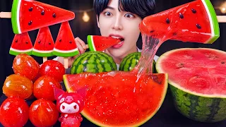 ASMR ICE CREAM WATERMELON 다양한 수박 디저트 아이스크림 탕후루 초콜릿 젤리 먹방 DESSERTS JELLY CANDY MUKBANG EATING SOUNDS