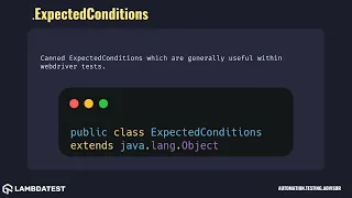 org openqa selenium support ui ExpectedConditions with examples