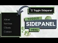 How to create Collapse Sidepanel using HTML CSS and JavaScript