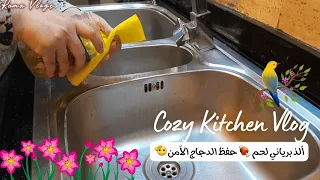 أجواء يومي البسيطة برياني لحم شهي حفظ الدجاج بطريقة آمنة وتنظيف وتعقيم حوض المطبخ 