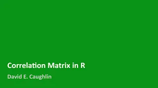 Correlation Matrix in R