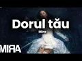Lagu Dorul tău-MIRA (versuri)