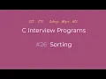 Sorting in Ascending Order C Interview Programs Logic First Tamil