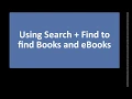 Finding Books and eBooks using Search Find