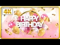 Download Lagu Pink and Gold birthday theme with balloons and confetti background video loops HD 3 hours