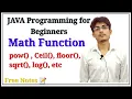 Math Class Functions in JAVA pow sqrt ceil floor etc JAVA Full Course for Beginners