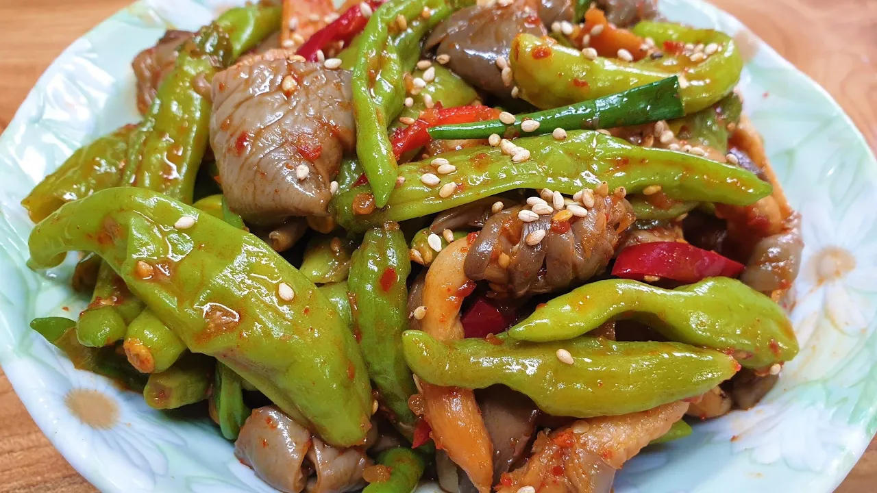 꽈리고추느타리버섯무침