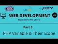 Web Development Tutorial Part 3 PHP Variable Variable Scope PHP Tech Quick Learner