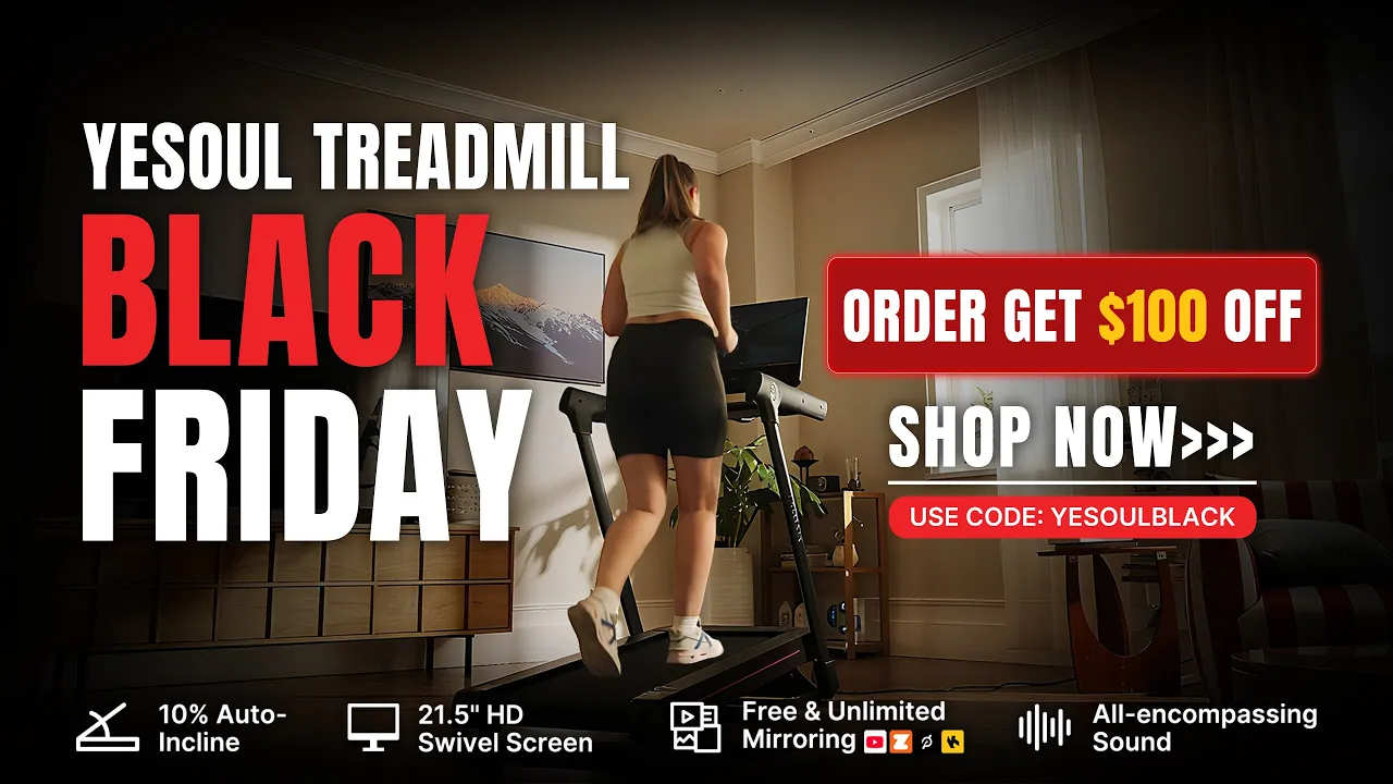 YESOUL FITNESS — Yesoul Screen Treadmill — Enjoy Your Workout with Unlimited Mirroring (YouTube video ad)