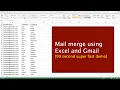 Mail merge with Excel and Gmail 90 second demo