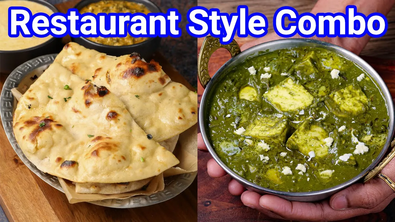 Restaurant Style Roti Curry Combo Meal   Tandoori Roti & Palak Paneer Combo Thali Meal