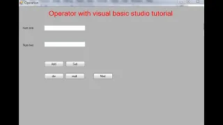 Arithmetic Operator with Vb net source code
