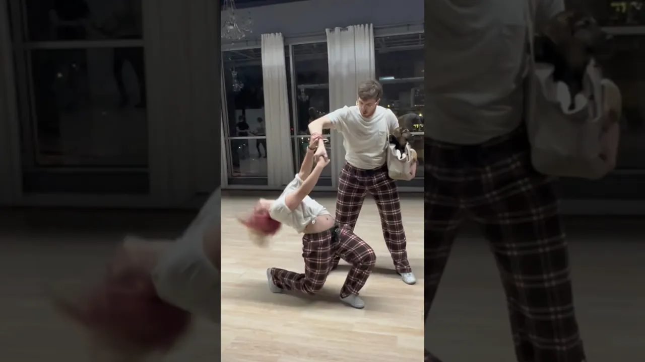Cutest Dance Partner 😍🐶 #westcoastswing #spins #dancing  #countryswing #cutedog #pajamaparty