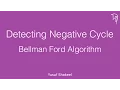 Detecting Negative Cycle - Bellman Ford Algorithm