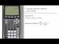Computing the Binomial Coefficient and Factorial TI-83 TI-84