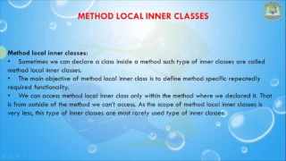 Lesson - 3 Inner classes