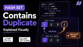 Contains Duplicate - Hash Set Approach Explained Visually LeetCode 217 Interview Prep