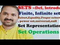Sets Set Representation Set Operations power Set finite infinite subset proper